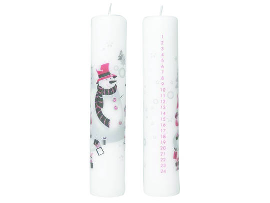 Advent Pillar Candle, Snowman